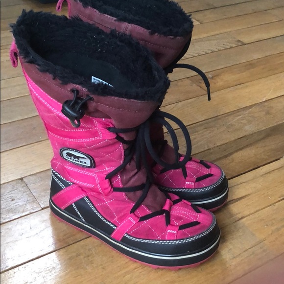 Sorel Pink and Brown Winter Boots - Picture 2 of 6